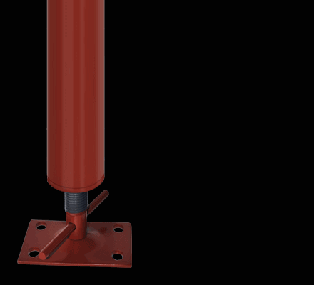 Akron Products P H309-40 3.5 Adjustable Steel Columns Includes H Plate 4-1/4 x 7-1/4 x .120 Monopost Schedule 40 Adjustable Range 83.5-87 Red 99 Height 99 Length 