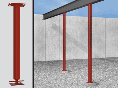 11 Gauge Adjustable Steel Building Column 4 OD 4 Adjustment Range 